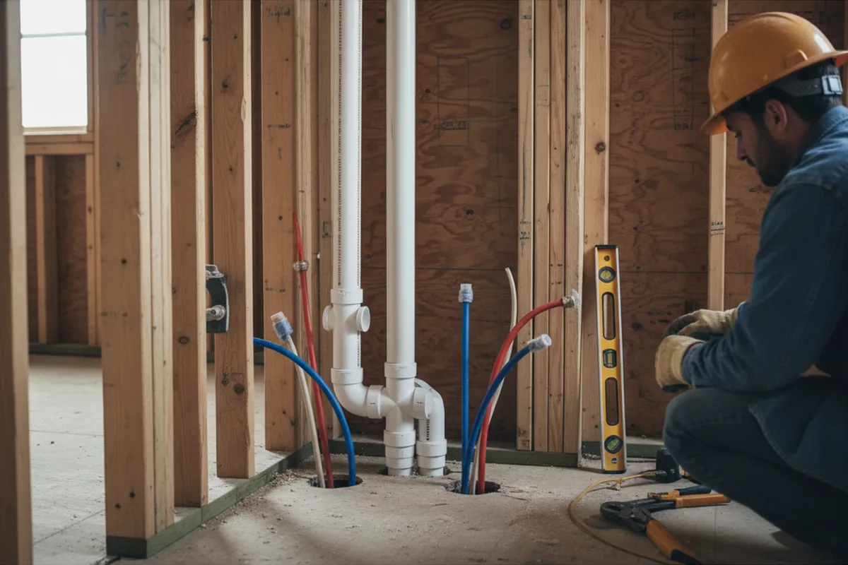 Drain and supply rough-in during Sump Pump Repair in Conyngham